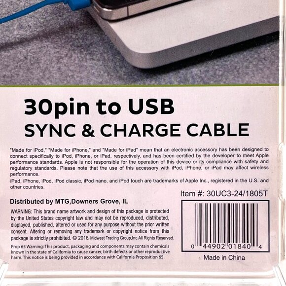 PowerXcel 3ft Flat 30-Pin To USB Sync & Charge Cable For iPhone/iPad/iPod New - Picture 3 of 9